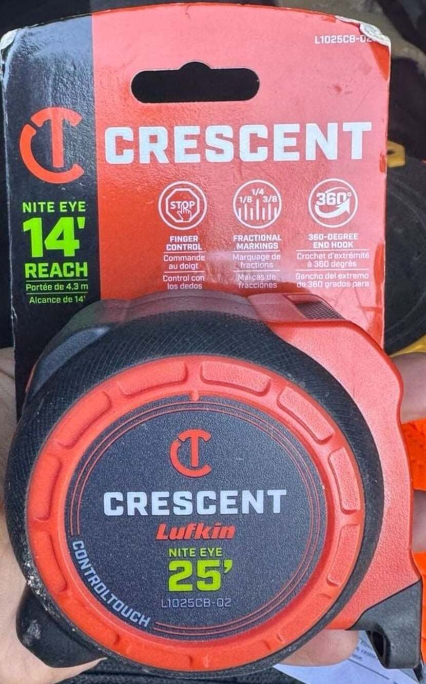 Crescent Lufkin 1-3/16 in. x 25 ft. Controltouch Yellow Clad Tape Measure L1025C